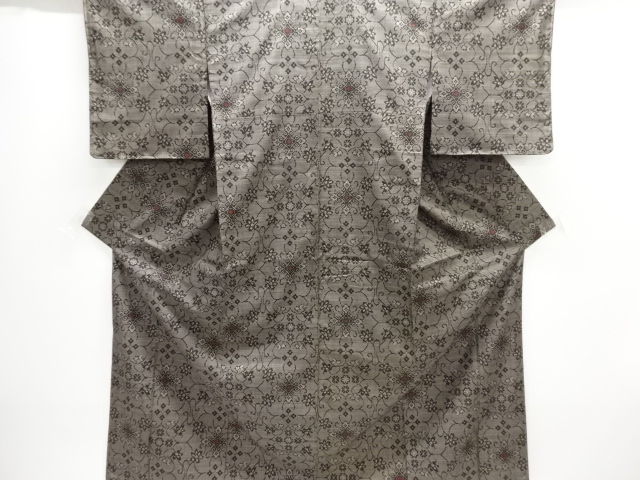 tailored, woven, genuine Hana-Mon weaving, Mud Oshima pongee Kimono (5 Marquis)